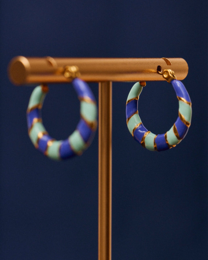 Twiggy - Boucles d'oreilles violettes et bleues