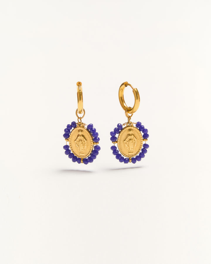 Santa Hoops Earrings - Cobalt - Palas