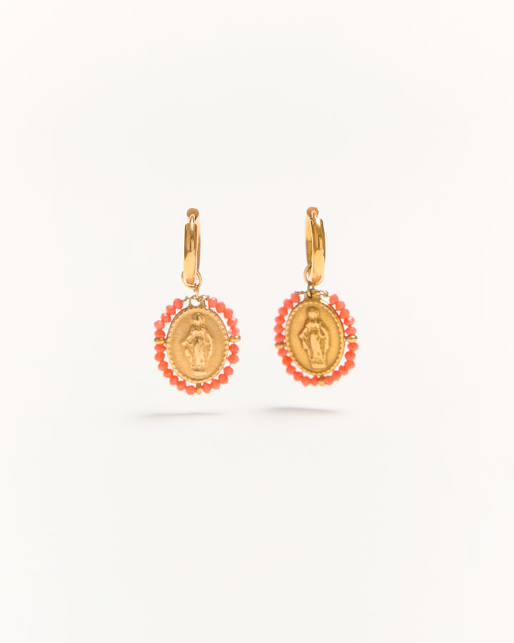 Santa Hoops Earrings - Corail - Palas