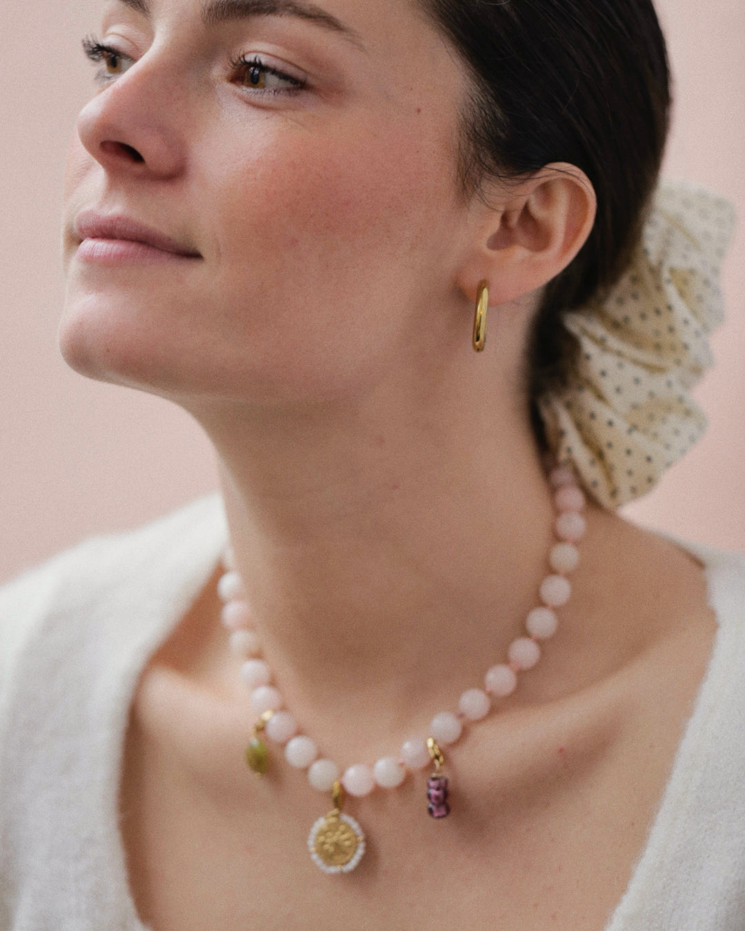 Coeur Agat - Charm Kaki