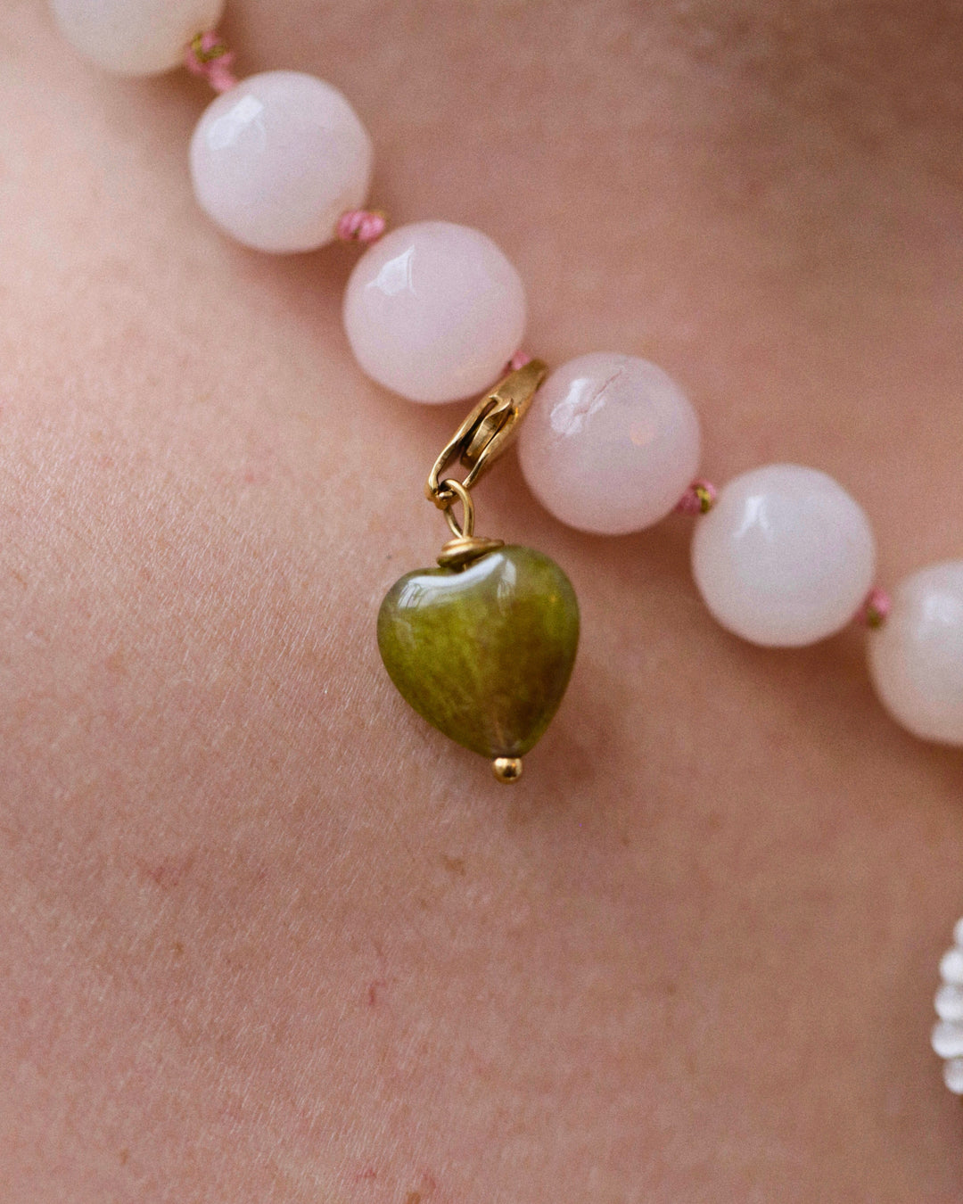 Coeur Agat - Charm Kaki