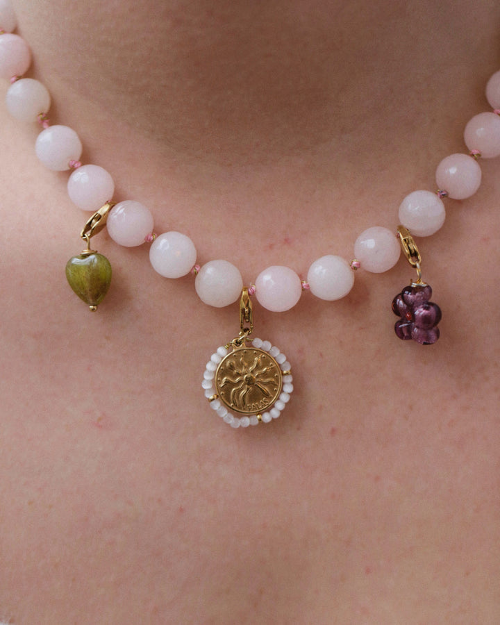 Coeur Agat - Charm Kaki