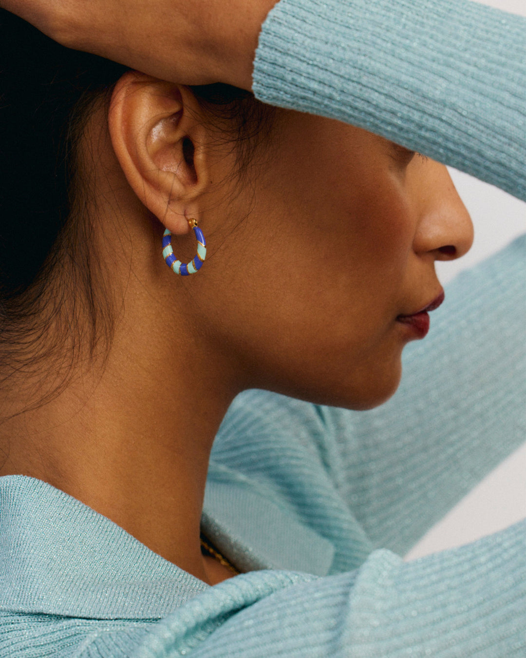 Twiggy - Boucles d'oreilles violettes et bleues