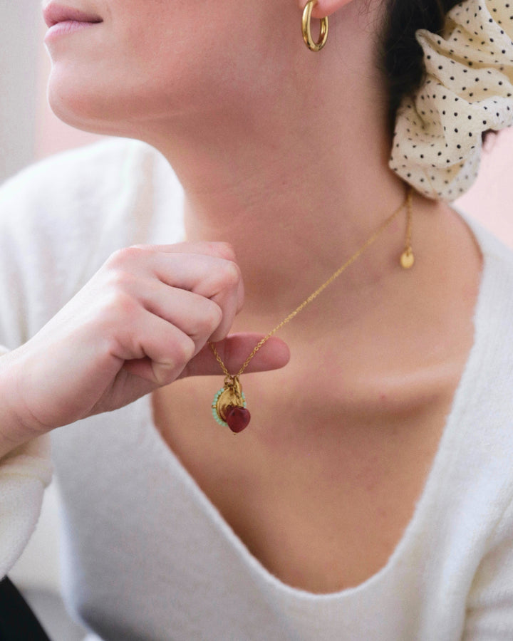 Coeur Agat - Charm Red