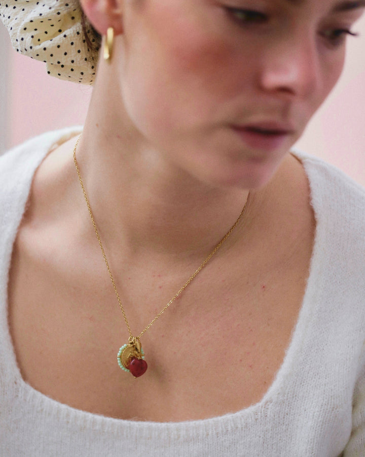 Coeur Agat - Charm Red