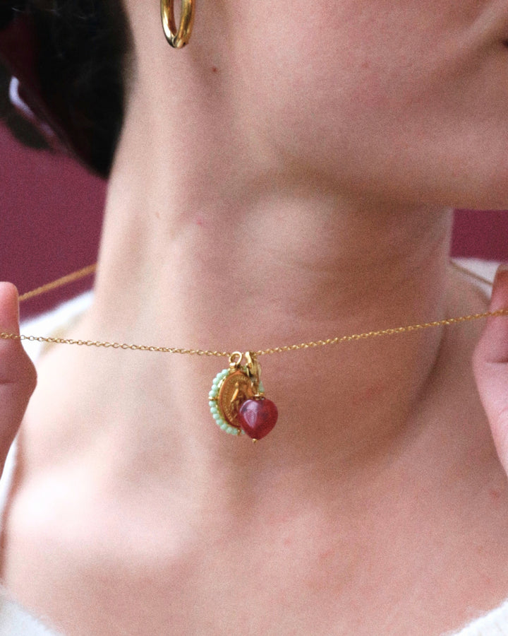 Coeur Agat - Charm Red