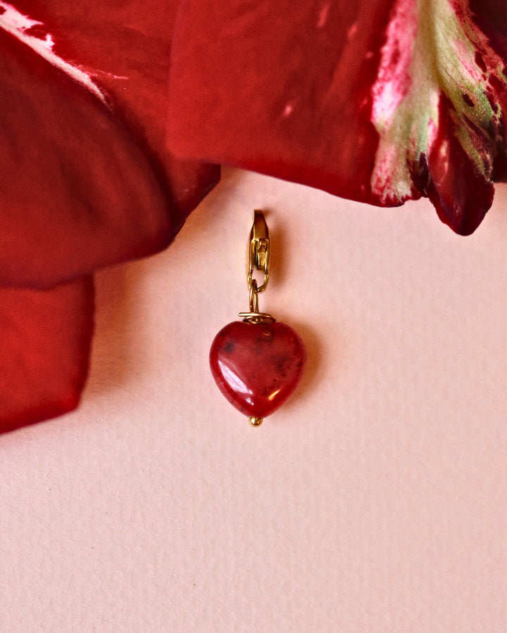 Coeur Agat - Charm Red